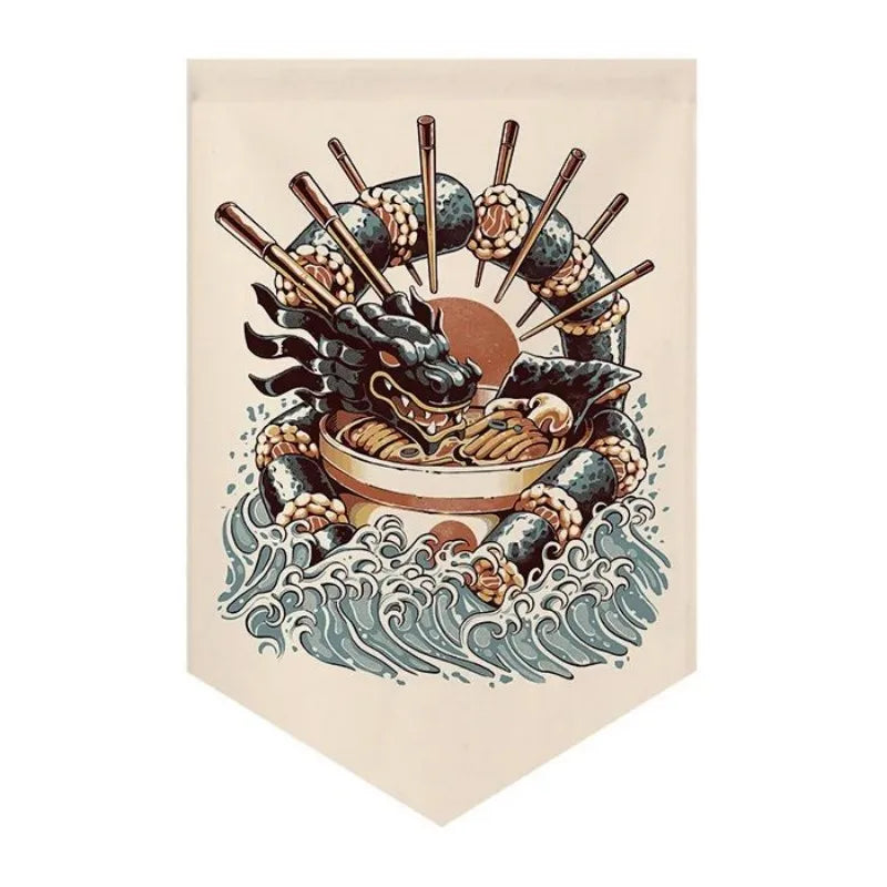 bannières décoratives art japonais illustrations ramen traditionnelles cuisine restaurant