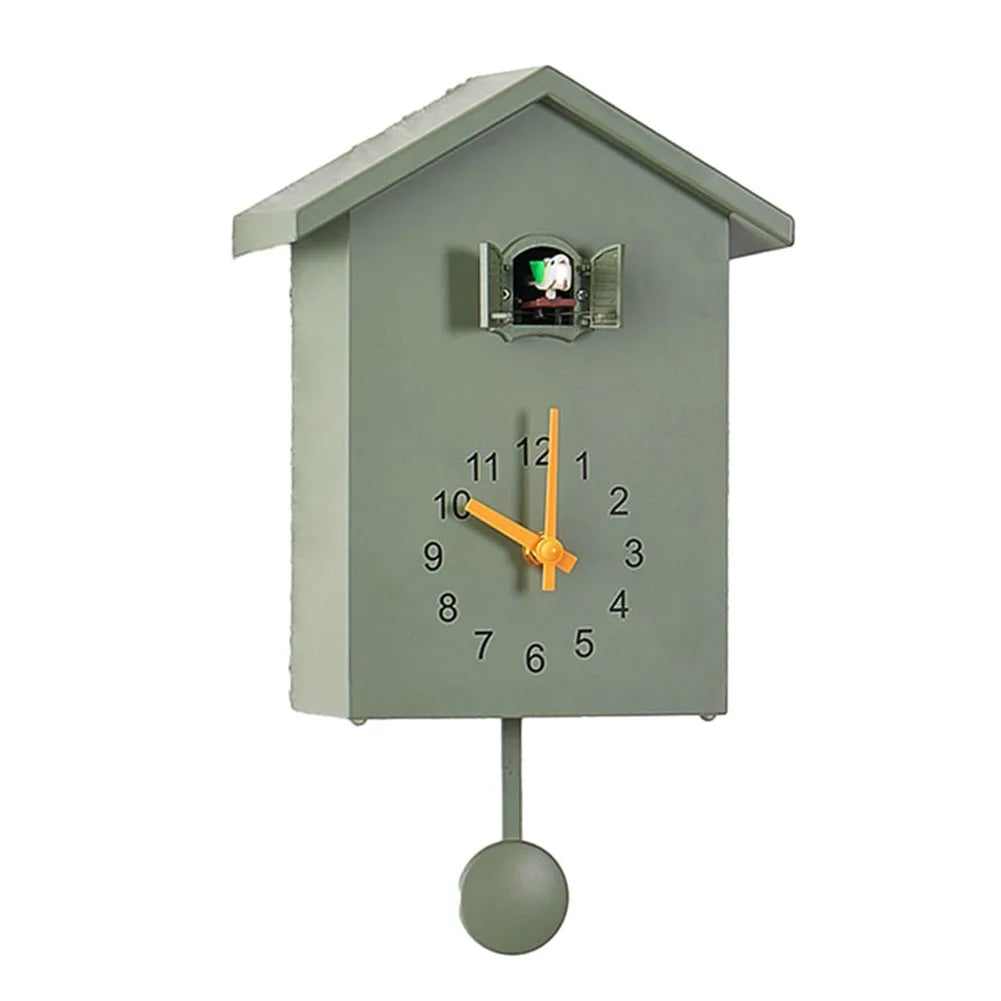 horloge pendule moderne minimaliste couleur bleu clair vert olive blanc orange cadran rond chiffres