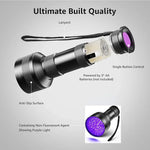 lampe poche uv led 1000 lumens 10w intense noir inspection scorpion fluorescence violette