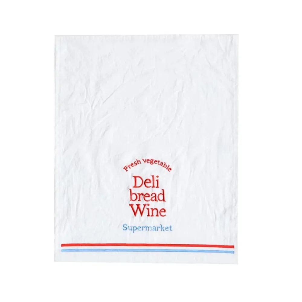 serviette classique imprimée légumes vin supermarché blanc verte rouge coton cuisine