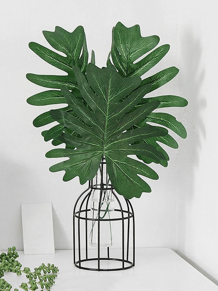 feuilles artificielles vertes modernes tringles vases céramique métal decorationextérieur