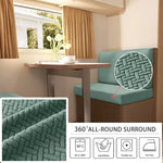 coussin banquette vert tissé motifs géométriques moderne housses extensibles polaire 100 polyestère