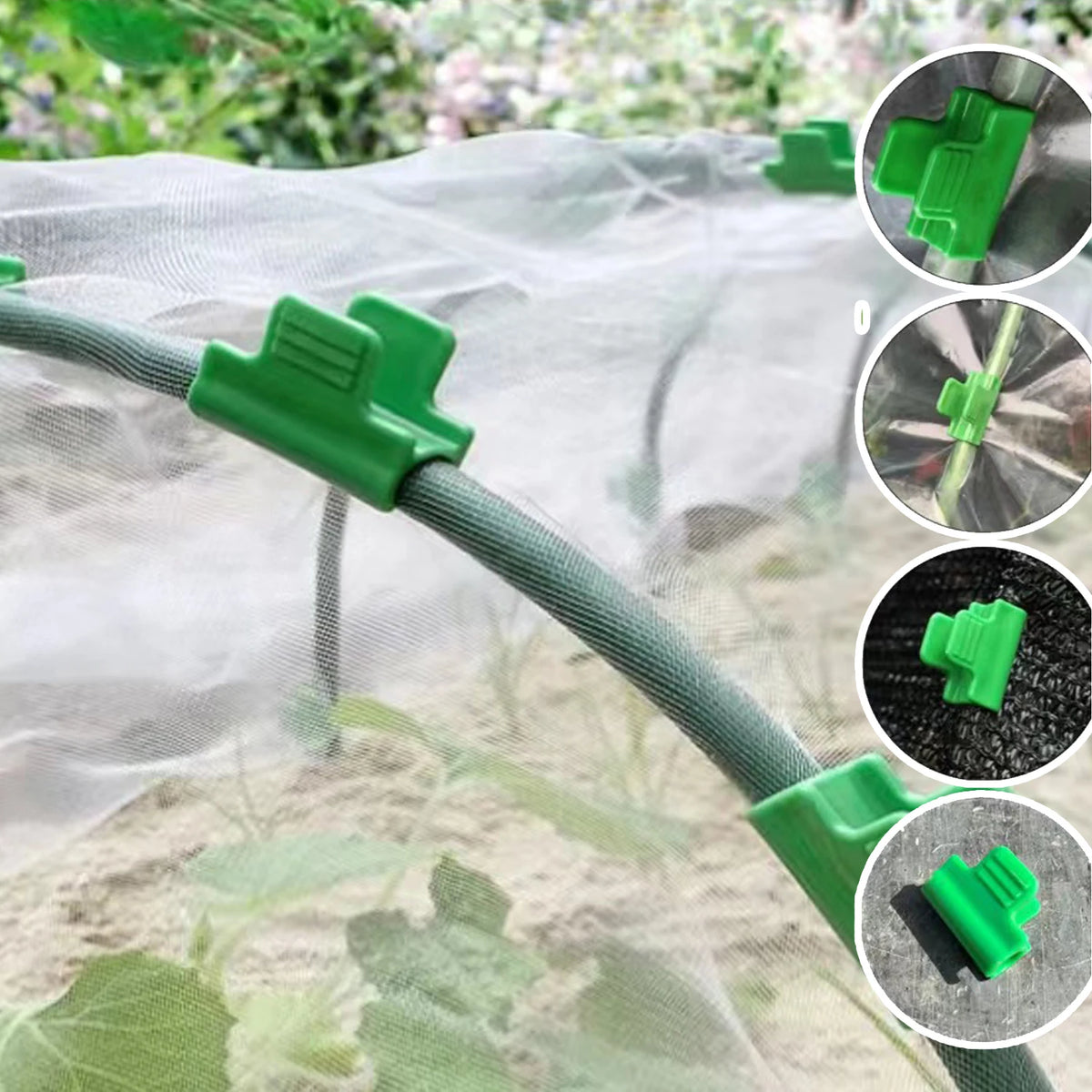 pinces protection plantes vertes transparentes maille fine clips pratiques agricoles serre jardins support filtre