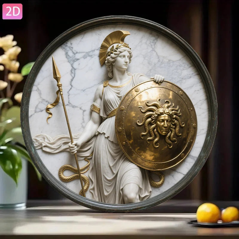 Détail du panneau mural Athena Shield en métal blanc
