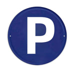 panneau signalisation interdiction stationner métal rond rouge blanc garage décoration murale extérieur voiture interdit