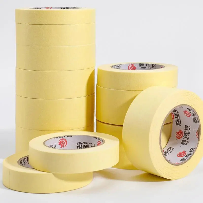ruban adhésif jaune masquage 50m largeur 1cm 2cm 3cm 4cm 5cm 10cm texture rugueuse