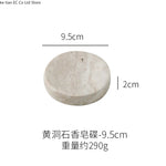 ensemble salle bain pierre naturelle moderne distributeur savon porte brosse dents plateau carré minimaliste