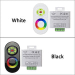 contrôleur led rgb 18a rf tactile télécommande sans fil 12v 24v blanc noir argent