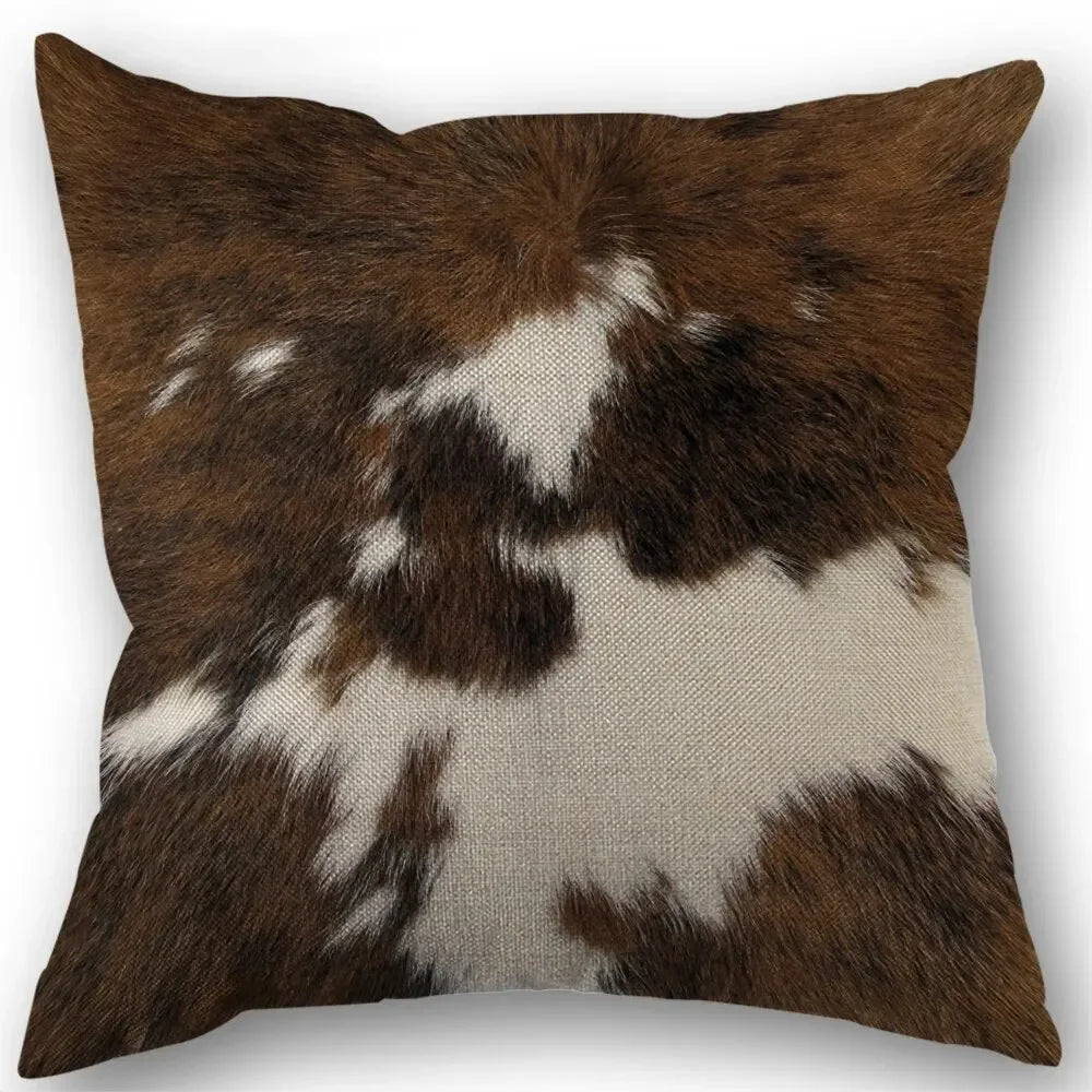 housses coussins carrés motif tacheté noir blanc rustique fixation 45x45cm 50x50cm