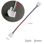 connecteur double tête bande led 2pin 3pin 4pin 5pin 6pin 15cm blanc rouge noir