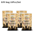 décoration fête anniversaire silhouettes cyclistes arbre guirlande lumineuse happy birthday friends don't lie nappe