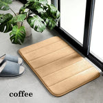 tapis bain polyester rayures horizontales moderne beige gris violet marron absorption d'eau 40x60cmintérieur