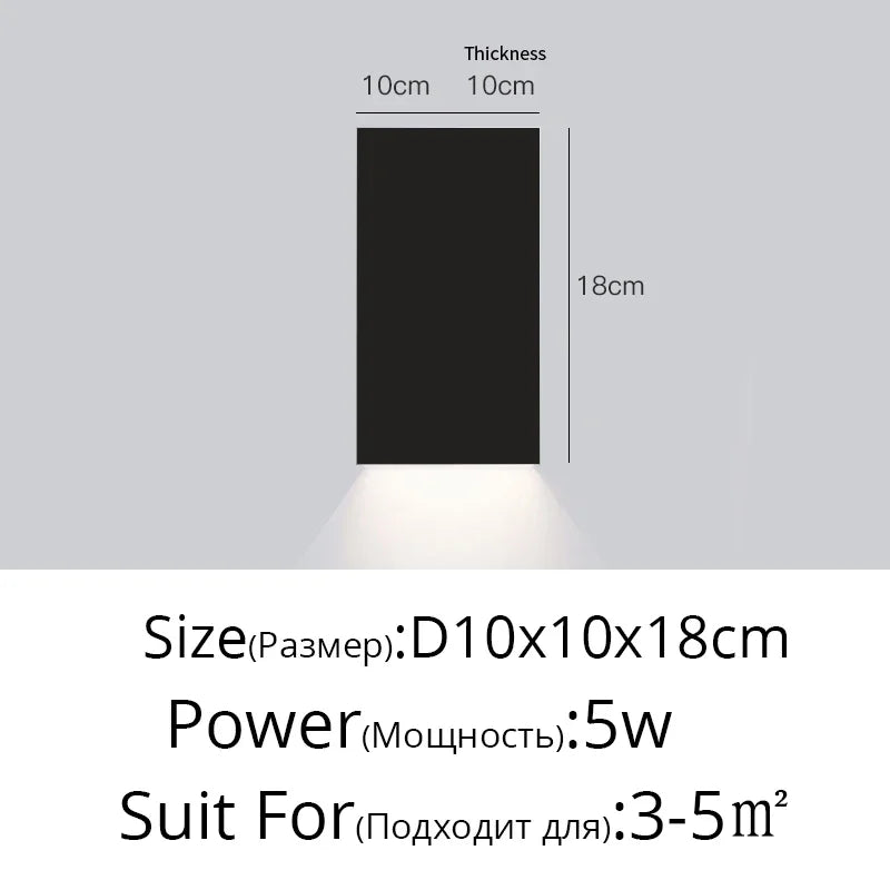 applique murale moderne noire fixée mur éclairage quotidien cuisine chambre coucher minimaliste