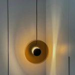 lampes suspendues modernes minimalistes suspension câble noir disque translucide chambre salon étude