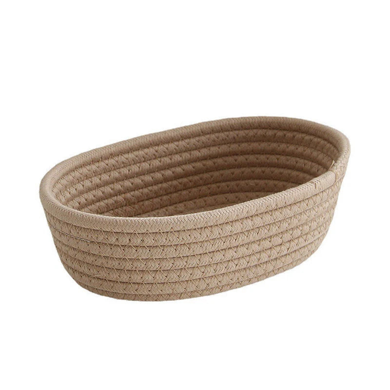 corbeilles rangement tissées coton multifonctionnel moderne beige gris blanc stockage écologique maison