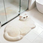 tapis sol antidérapant chats chiens pelucheux moderne décoration maison beige gris bleu marine