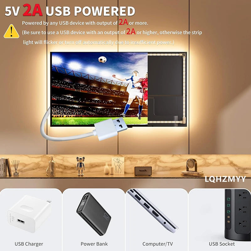 ruban led blanc moderne adhésif 3000k 6500k interrupteur usb 1m 10m
