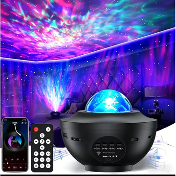projecteur lumière étoile bluetooth télécommande couleurs dynamiques ambiance nocturne aurore boréale