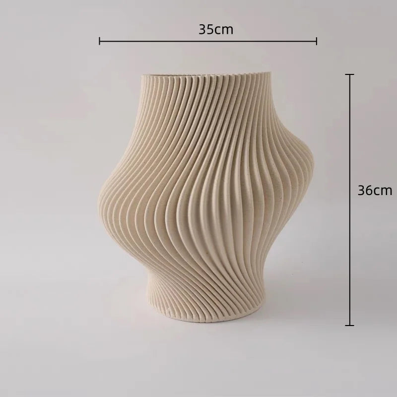 vase céramique moderne blanc texture tissée décoration intérieure plié