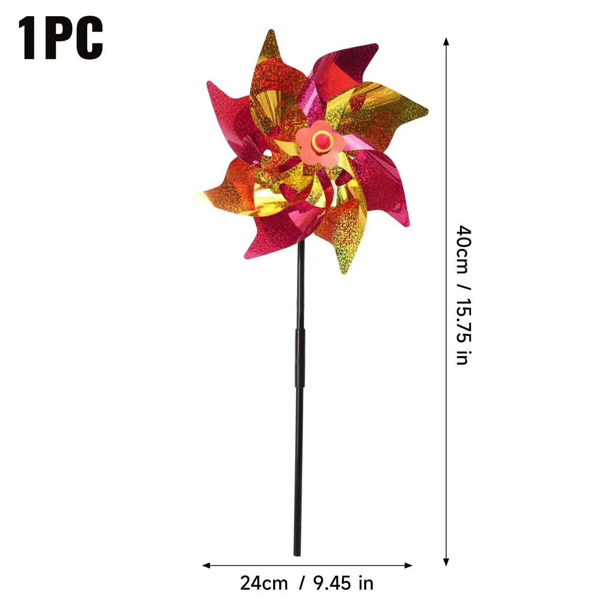 éolienne décorative rouge blanche glitter moderne oiseau répulsif jardin extérieur bleu fleuri