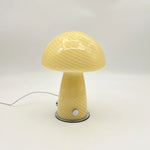 lampe led forme champignon rayées moderne rose jaune base plate interrupteur câble alimentation