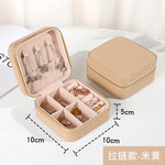 boîte bijoux cuir pu noir rose blanche bleue moderne compact glissière rangement bijoux