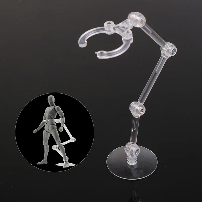 supports transparents figurines articulées moderne minimaliste ajustables bras pince base circulaire robots