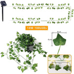 guirlande lumineuse solaire feuilles vertes led blanc moderne décoration extérieure vacances modes ivy string