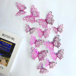papillons décoratifs transparents violet bleu or adhésifs muraux élégants artisanal chambre salon événement