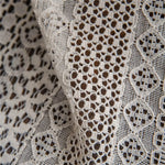 rideau dentelle fine blanc motif géométrique translucide classique romantique tassellets chambre salon
