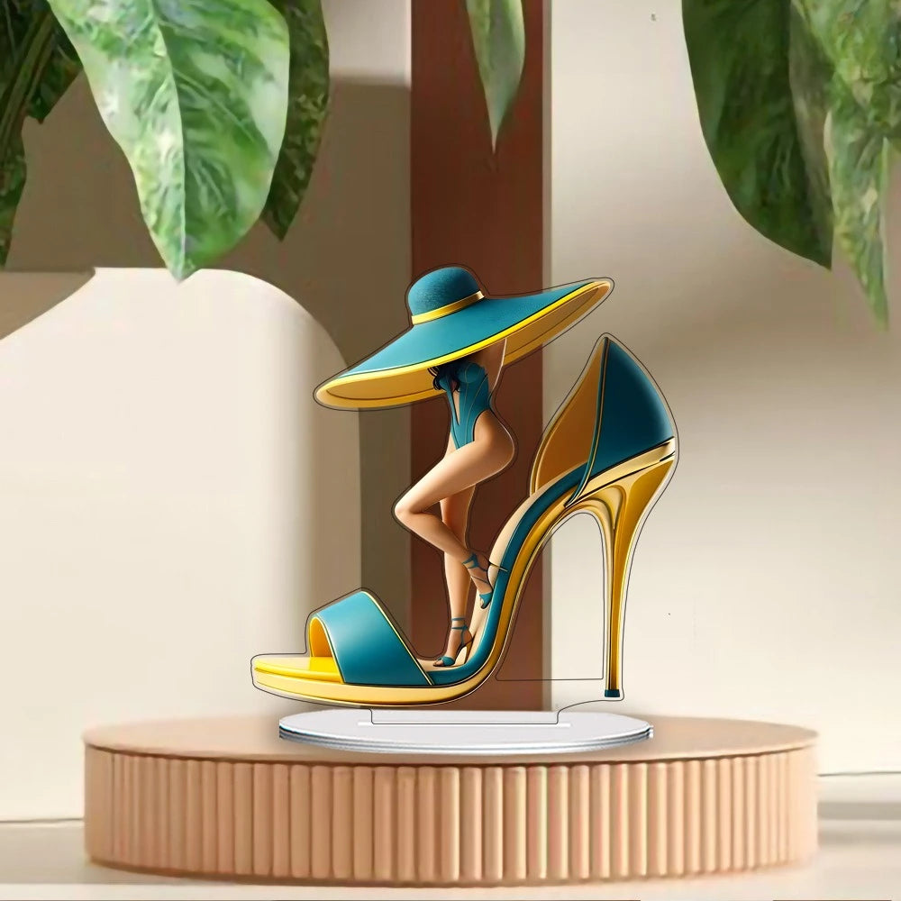 sandales talons hauts bleu jaune moderne élégants intérieur maison salon