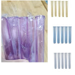 tubes essai silicone transparent violet bleu clair moderne decoration intérieure 12cm 10pièces