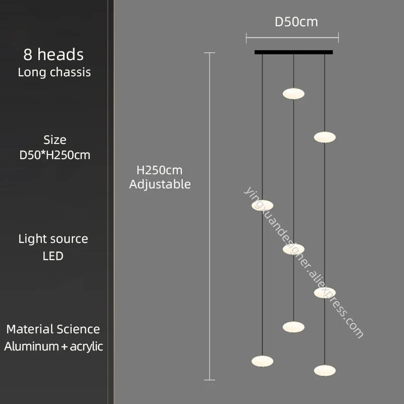 suspension lumineuse moderne blanc noir led salon chambre étude 2000lm 82000lm 90v 260v