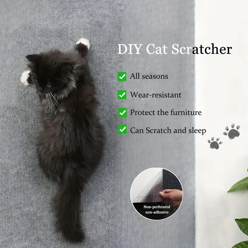 tapis grattage chats gris adhésif moderne tapis auto ajustable protection meuble