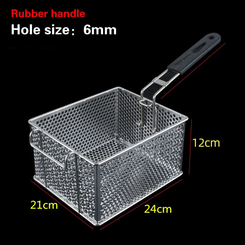 panier friture acier inoxydable maille fine poignées frites légumes