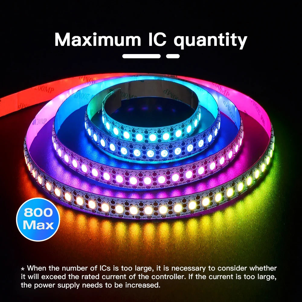 ruban led multicolore moderne controle esp32 wled app 12v 240w 30m wlan alexa