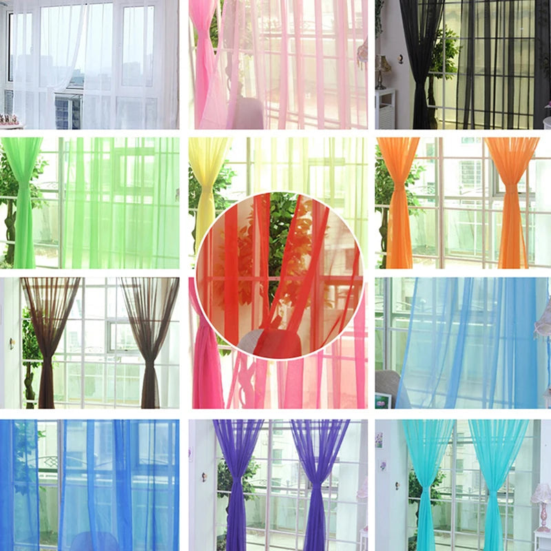 rideaux voilage couleurs variées franges verticales moderne tissu fluide translucent
