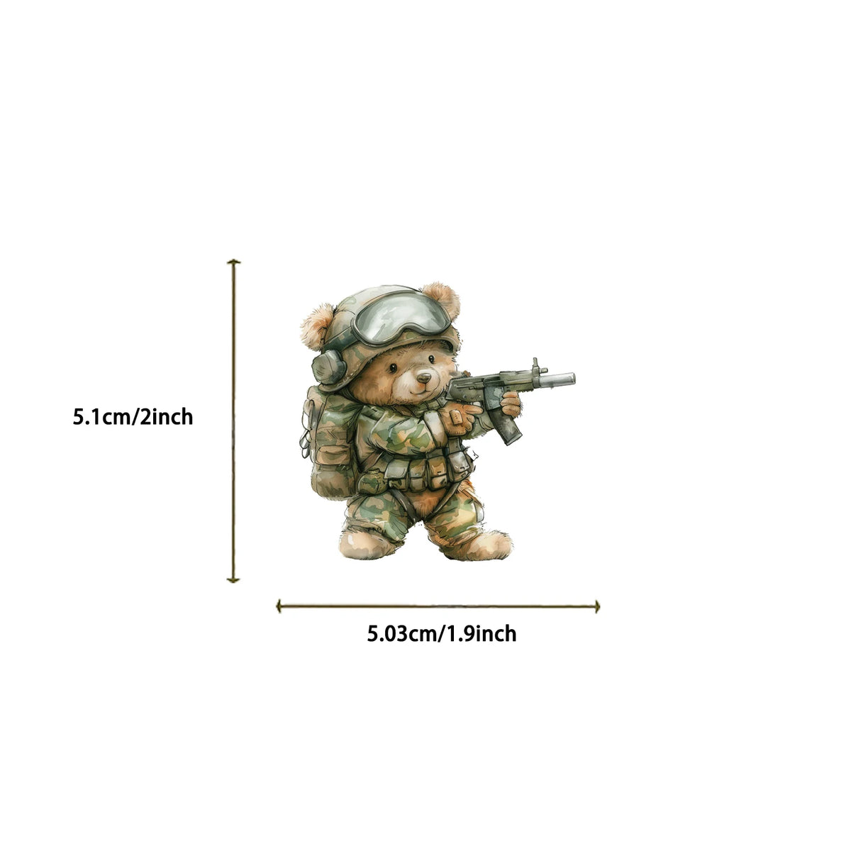 stickers ours dessin animé waterproof beige marron bleu vert rouge noir blanc illustrations enfants