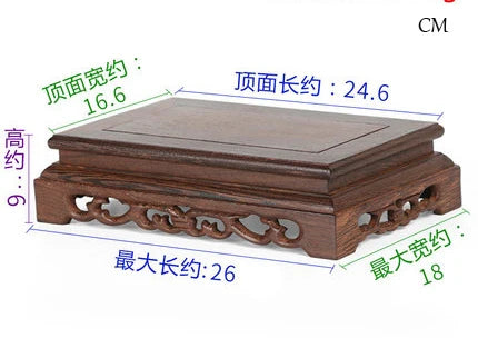 support décoratif bois sculpté motifs floraux marron foncé artisanal traditionnel