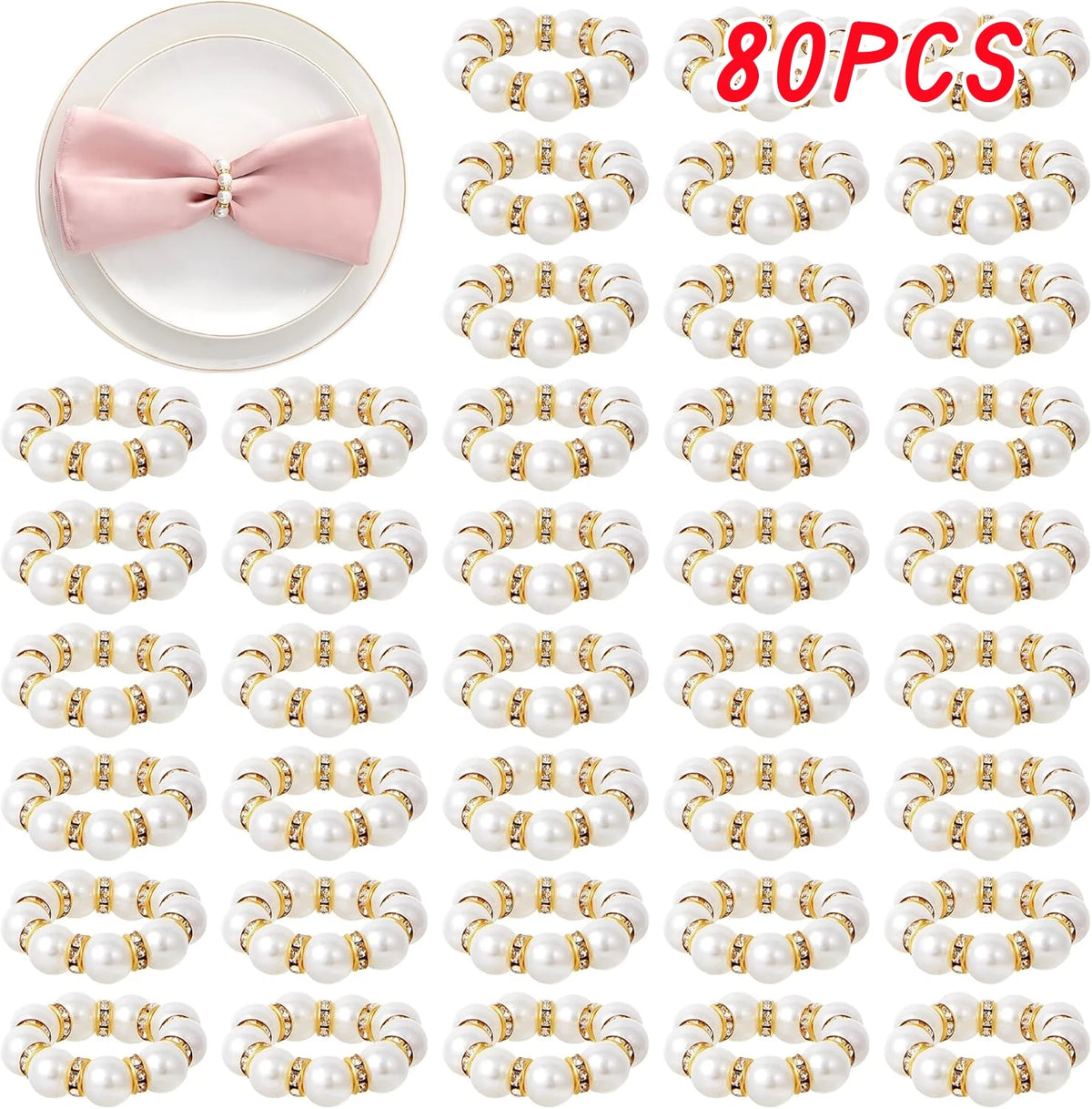 anneaux serviettes dorés strass élégants classiques mariage dîner décoration table