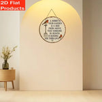 plaque decorative ronde bois oiseaux texte naturel rustique exterieur intérieur corde pastorale