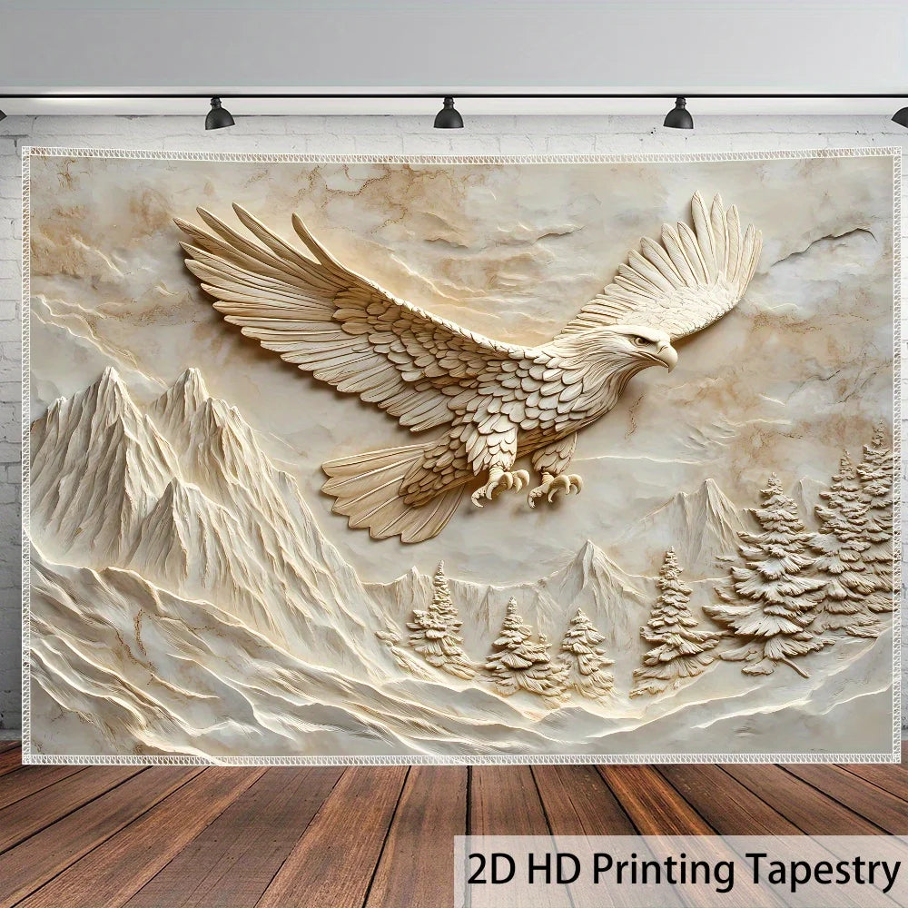 tapisserie oiseau vol montagne forêt 3d impression numérique moderne grande taille décoration maison chambre