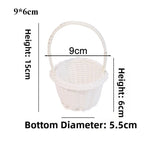 panier tressé rotin réutilisable couleur beige blanc vert rose traditionnel respectueux environnement poignée