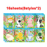 sticker animaux ferme multicolore cartoon adhésif diy activités enfants garçons filles fournitures bricolage artisanal