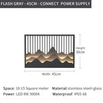 applique murale led noir doré contemporaine ip65 acier inoxydable minimaliste montagnes stylisees