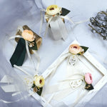 boîtes décoration fleurs artificielles rubans élégantes intérieur anniversaire mariage romantiques faux fleurs