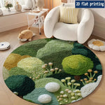 tapis moderne antidérapant polypropylène géométrique bleu marron vert chambre salon enfants