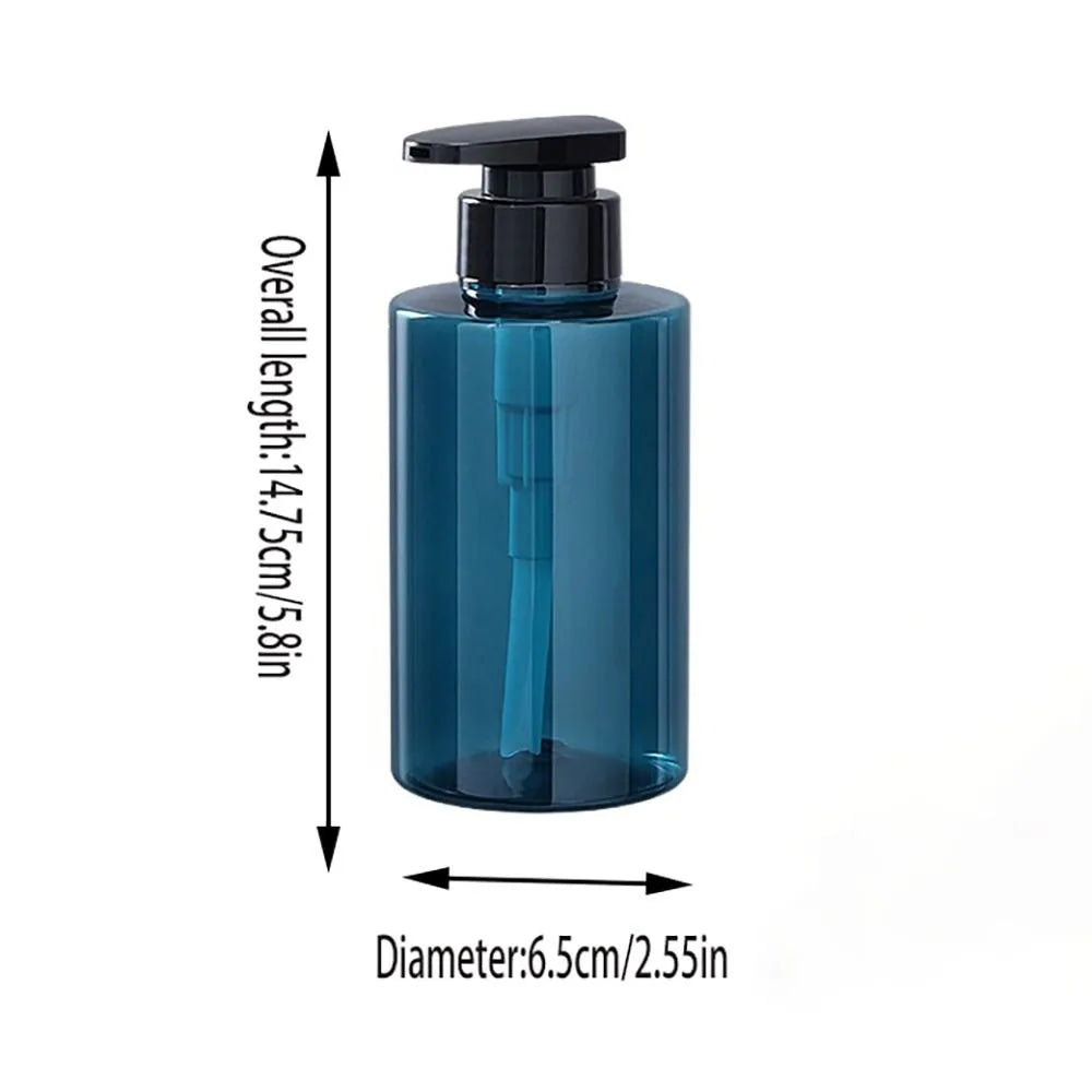 distributeur savon liquide bleu vert transparent contemporain 250ml 450ml 650ml pompe bouchon rechargeableextérieurvoyage