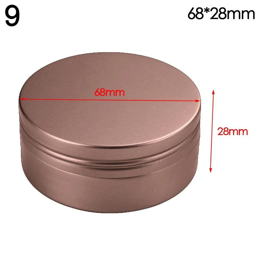 pots aluminium hermétiques rechargeables crème baume cosmétique moderne noir doré rose gris mat