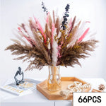 bouquet fleurs séchées pampa plumes fines beige blanc rose pâle naturel rustique clips decoration